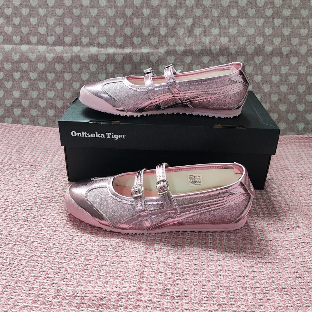 Onitsuka Tiger by Asics Metallic Pink Double-Strap Mary Jane Flats - Picture 5 of 7